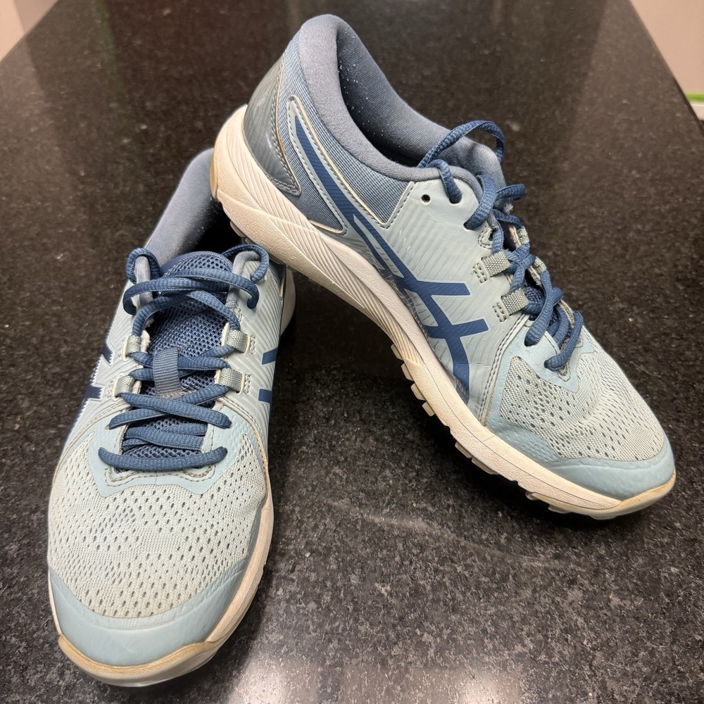ASICS GEL-Course Glide Womens Size 8 Golf Shoes Grey Blue Spikeless 1112A017